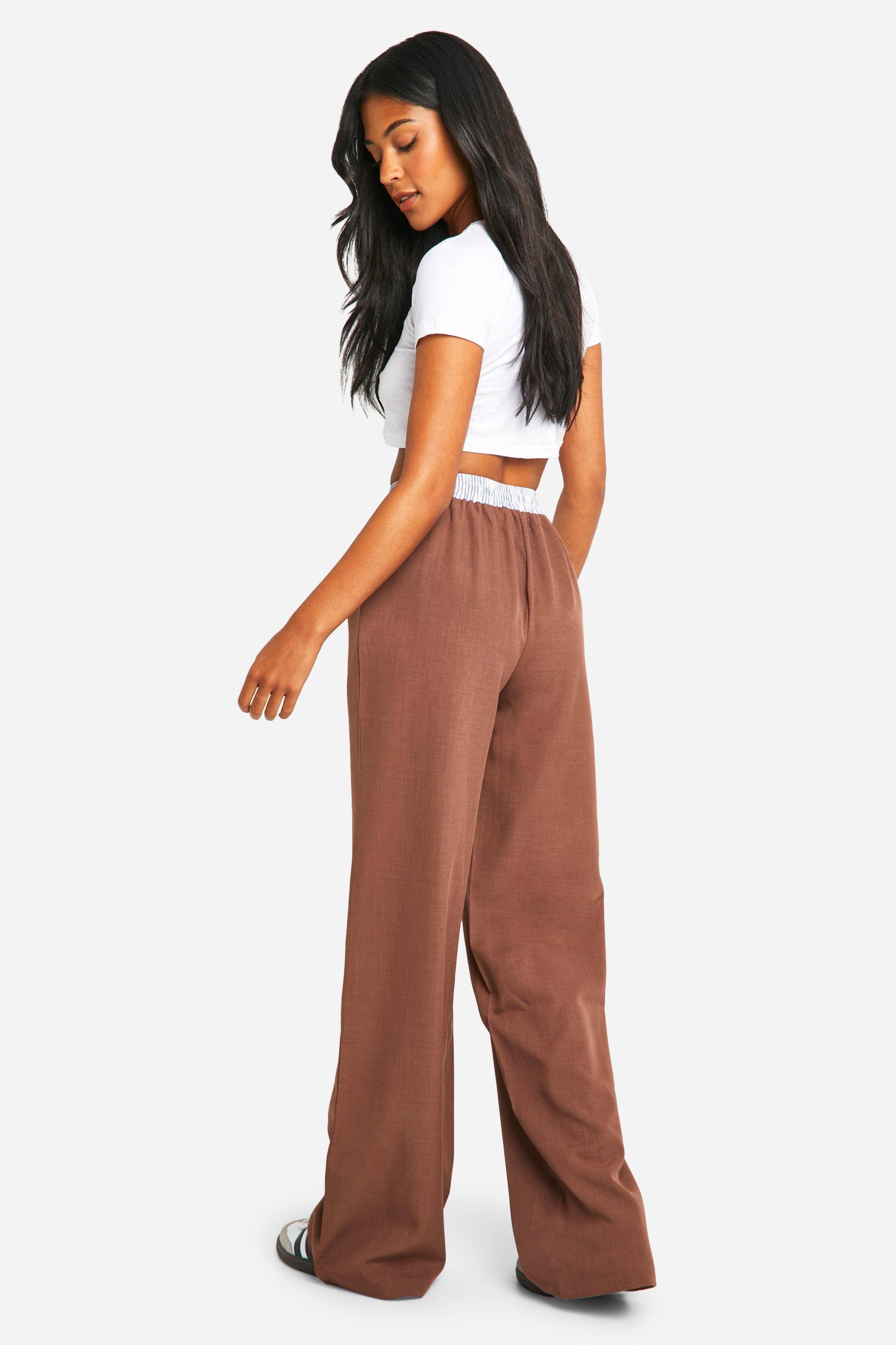Tall Contrast Stripe Boxer Waistband Wide Leg Pants boohoo USA