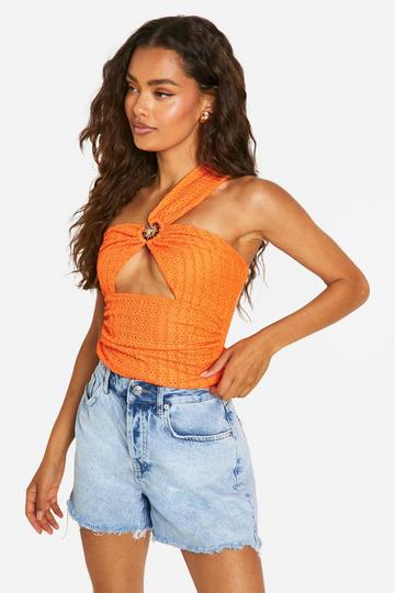 Top Met Textuur En Zoom orange