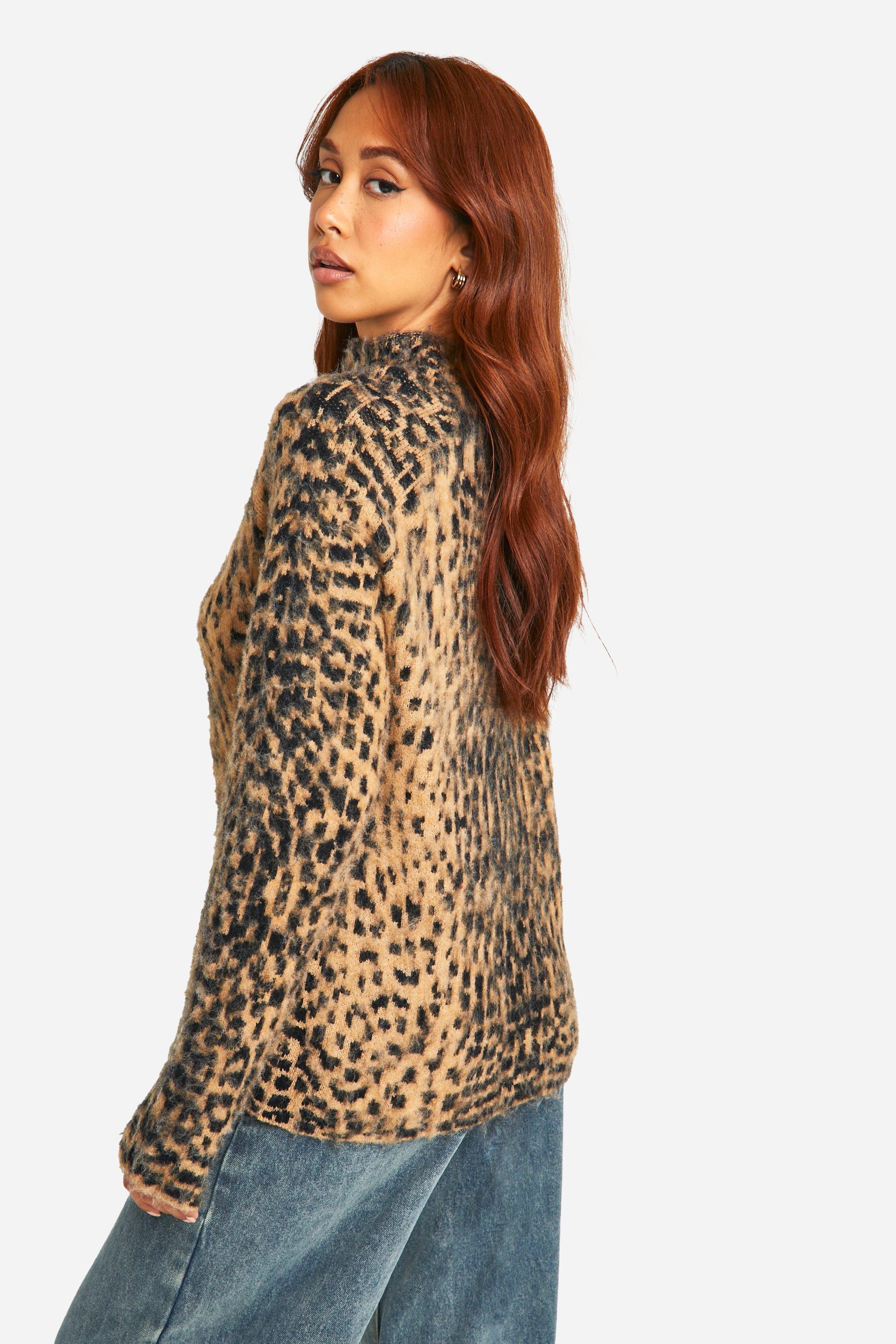 Boohoo leopard jumper best sale