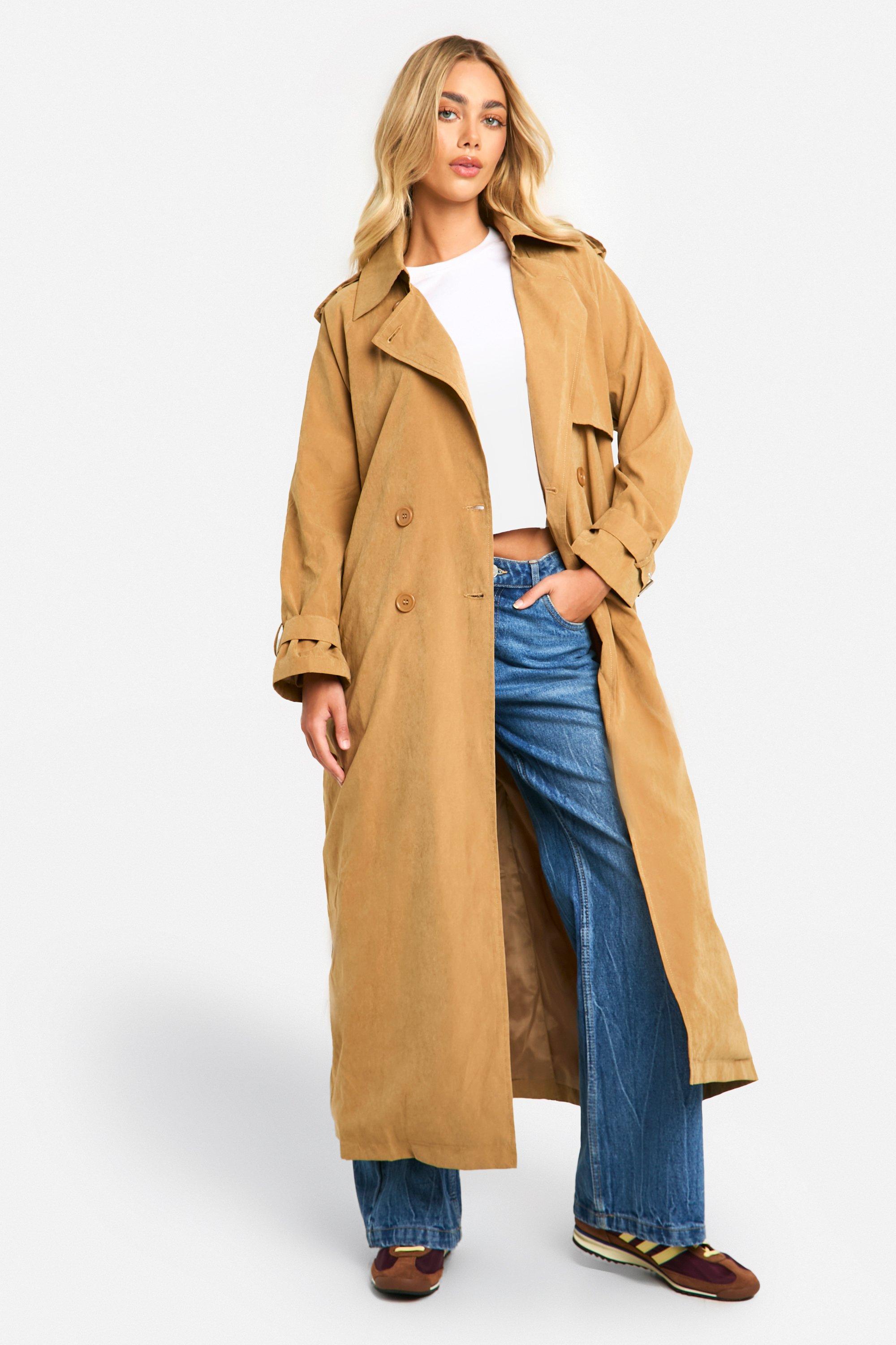 Peached Oversized Double Breast Trench Coat | boohoo