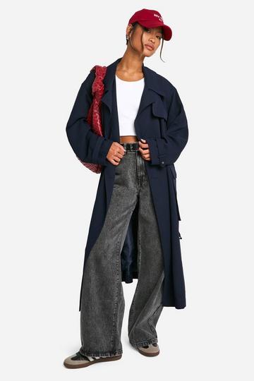 Belted Trench Coat navy