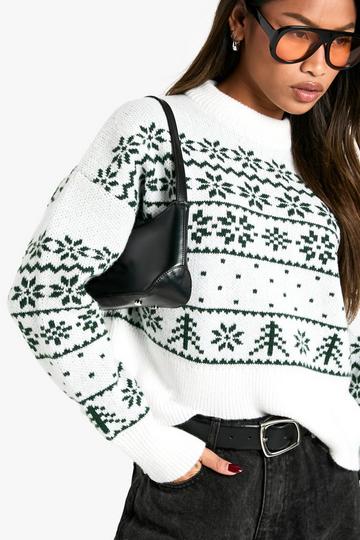 Green Premium Christmas Fairisle Knitted Sweater