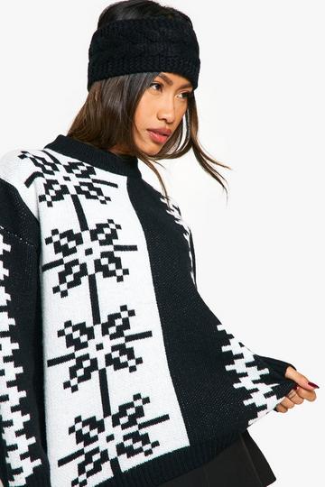 Premium Fairisle Knitted Sweater black