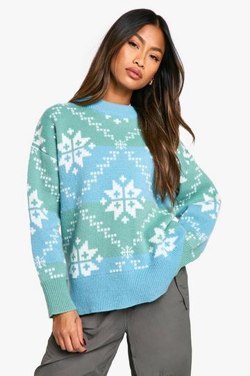 Premium Fairisle Oversized Knitted Sweater green