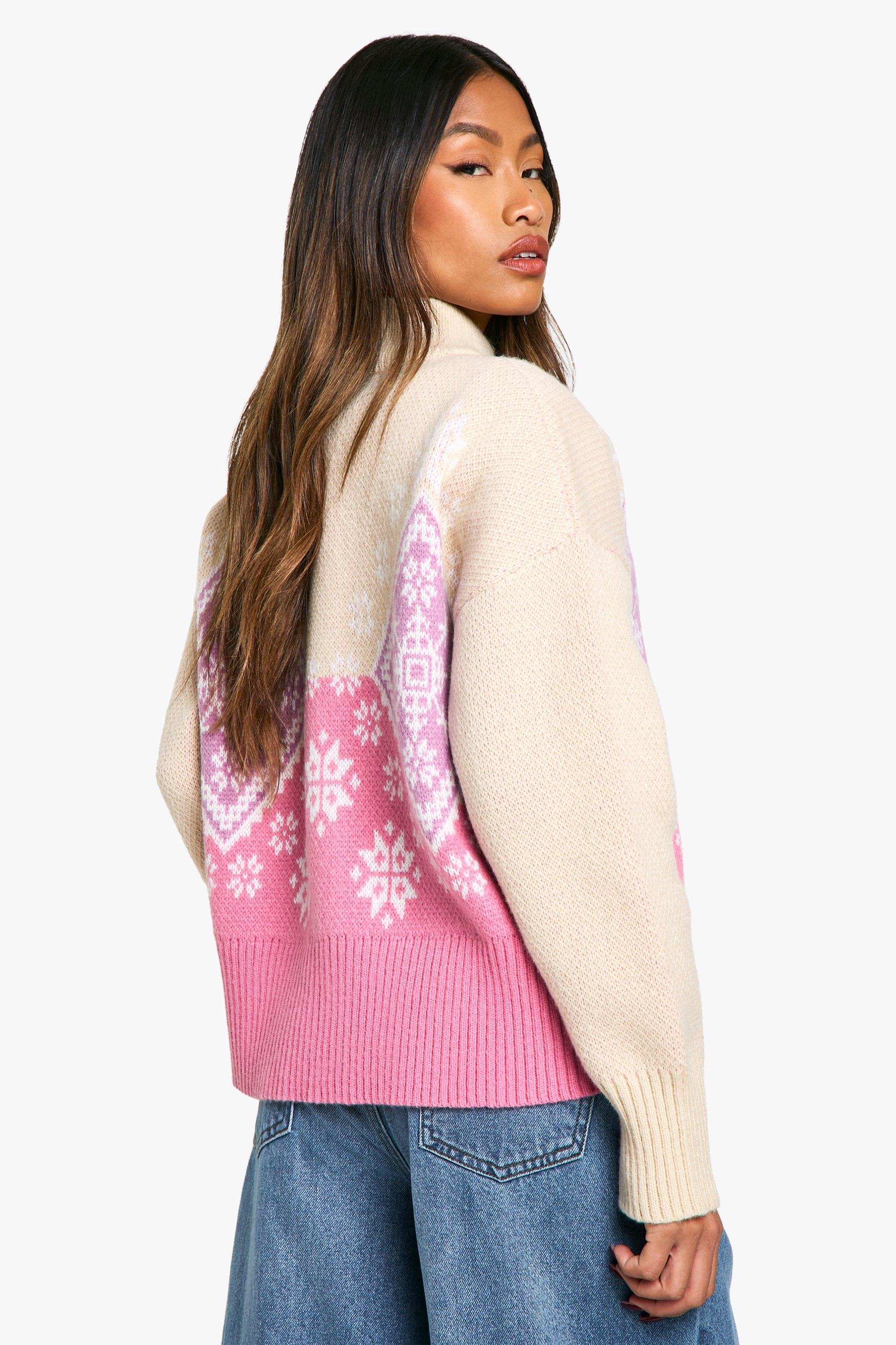 Premium Fairisle Snowflake Knitted Cardigan boohoo