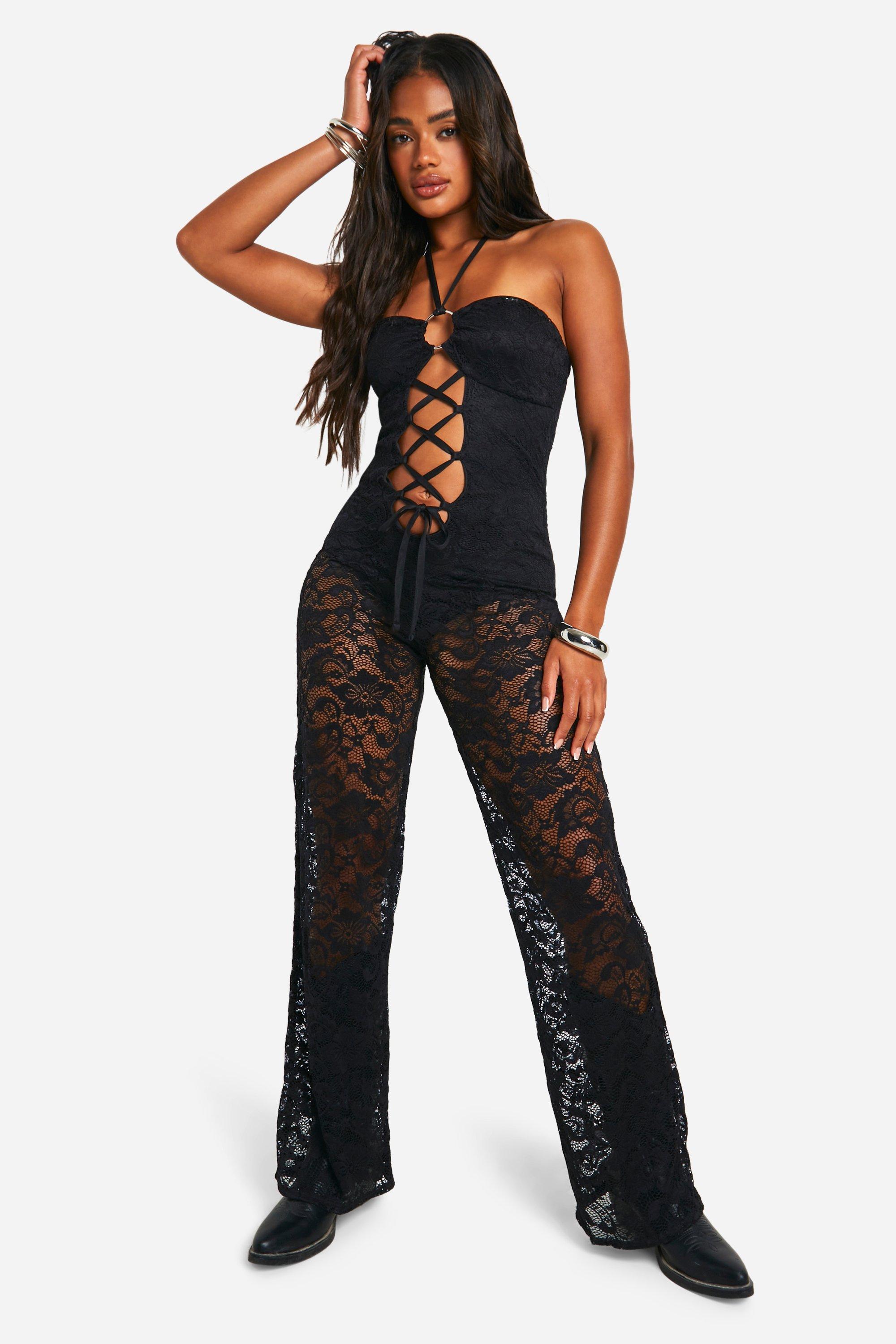 Festival Neckholder Korsett Jumpsuit aus Spitze