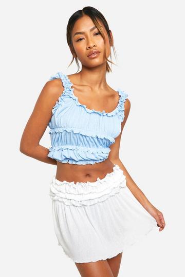 Blue Onion Skin Ruched Top