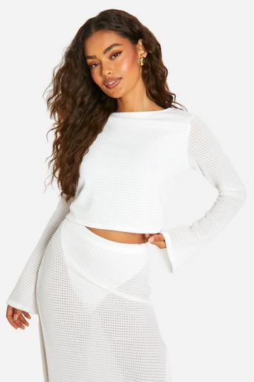 Knitted Tie Back Top white