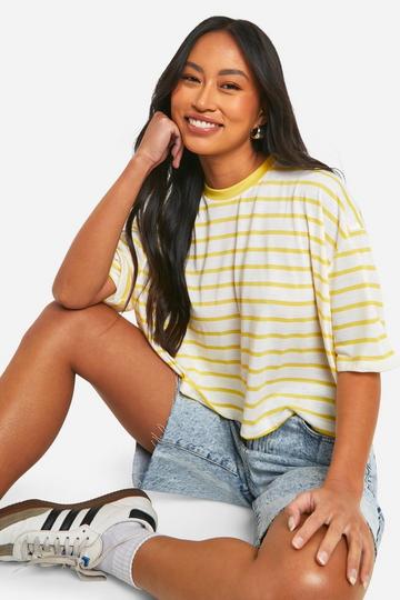 Jean Grazer Stripe Boxy Tee lemon