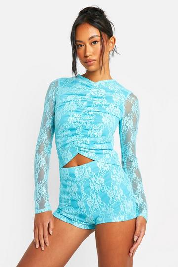 Lace Booty Short blue