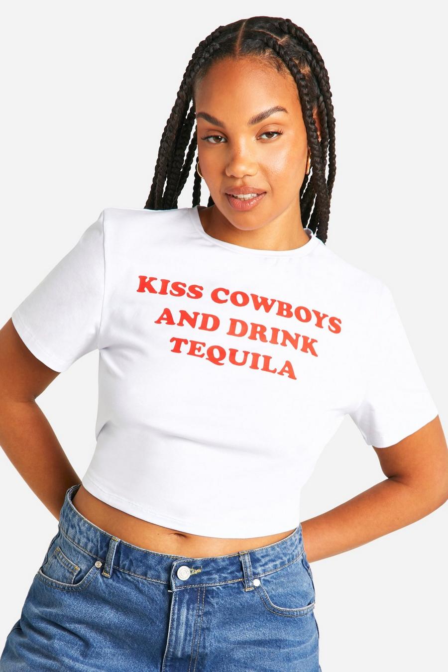 White Plus Kiss Cowboys Printed Baby T-shirt image number 1