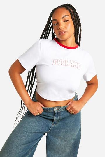 Plus Engeland Baby T-Shirt Met Print white