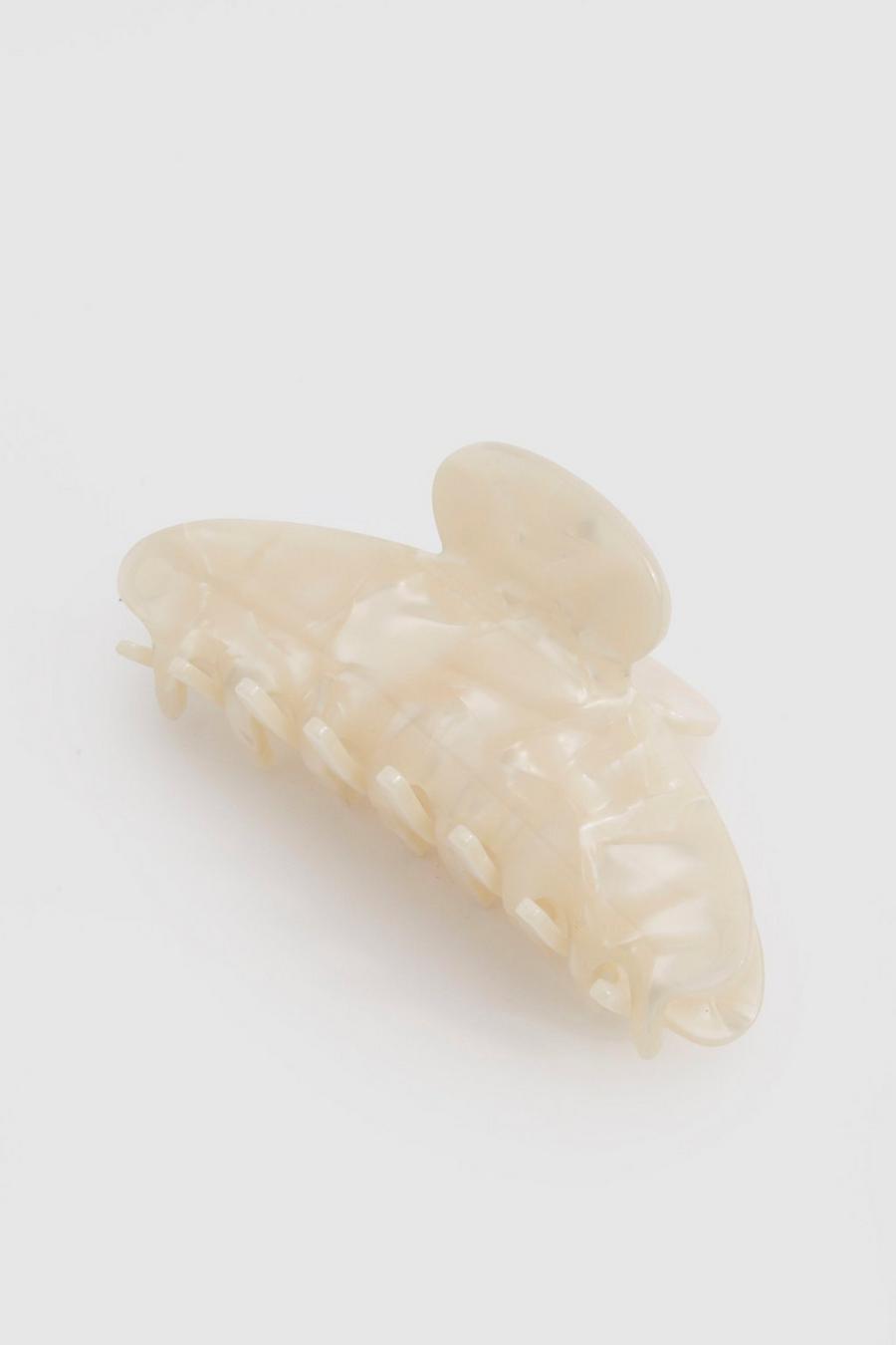 Ivory Marble Acrylic Hair Clip image number 1