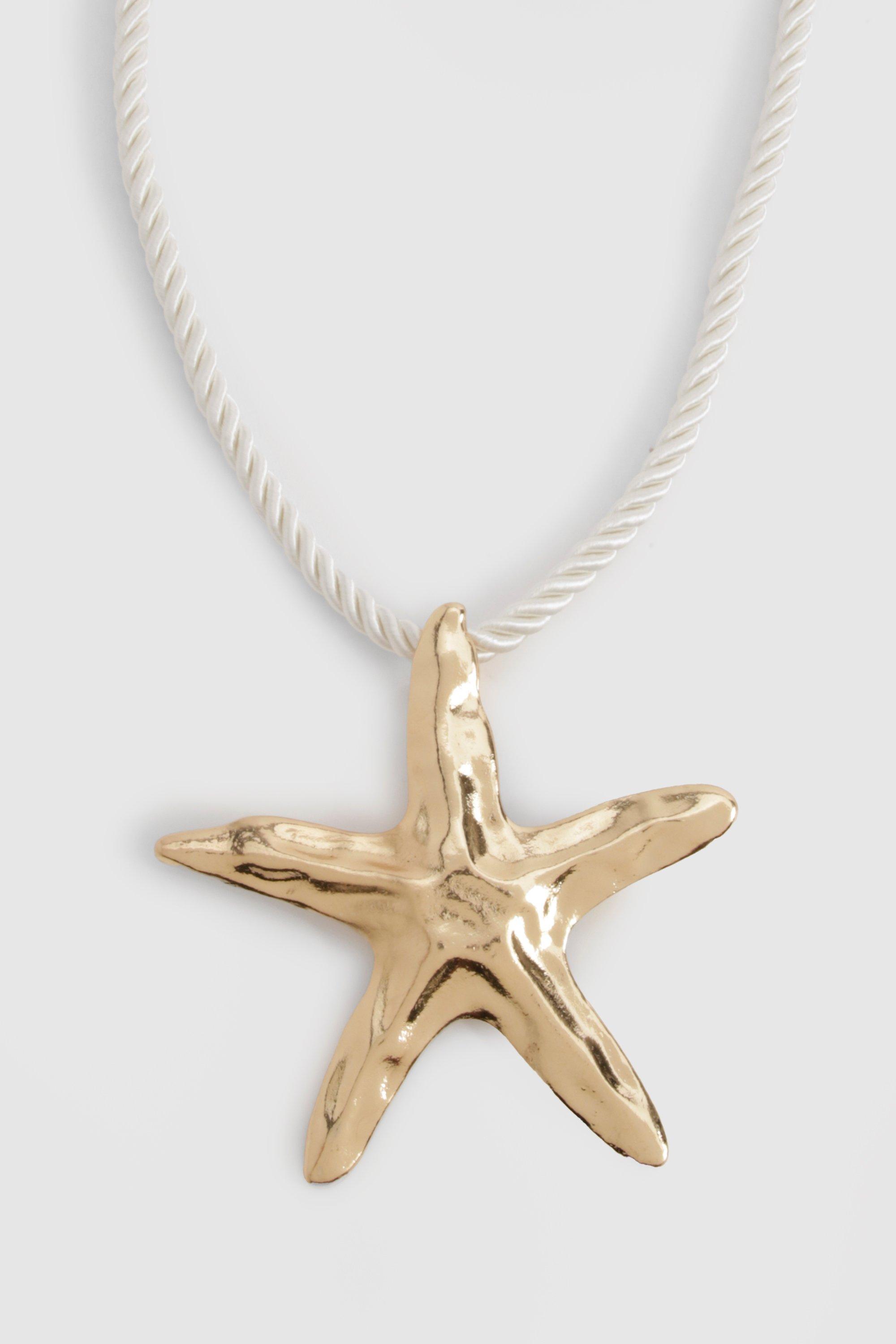 Starfish Pendant Rope Necklace | boohoo USA