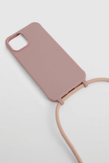 Plain Long Strap Phone Case pink