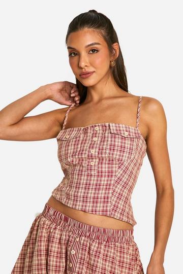 Strappy Check Longline Top multi