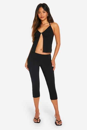 Super Stretch Mid Calf Capri Pant black