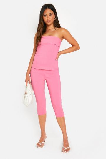 Super Stretch Longline Bandeau & Capri Pants candy pink