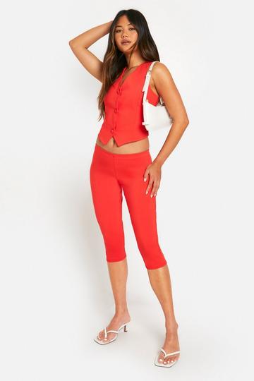 Super Stretch Vest & Capri Pants red orange