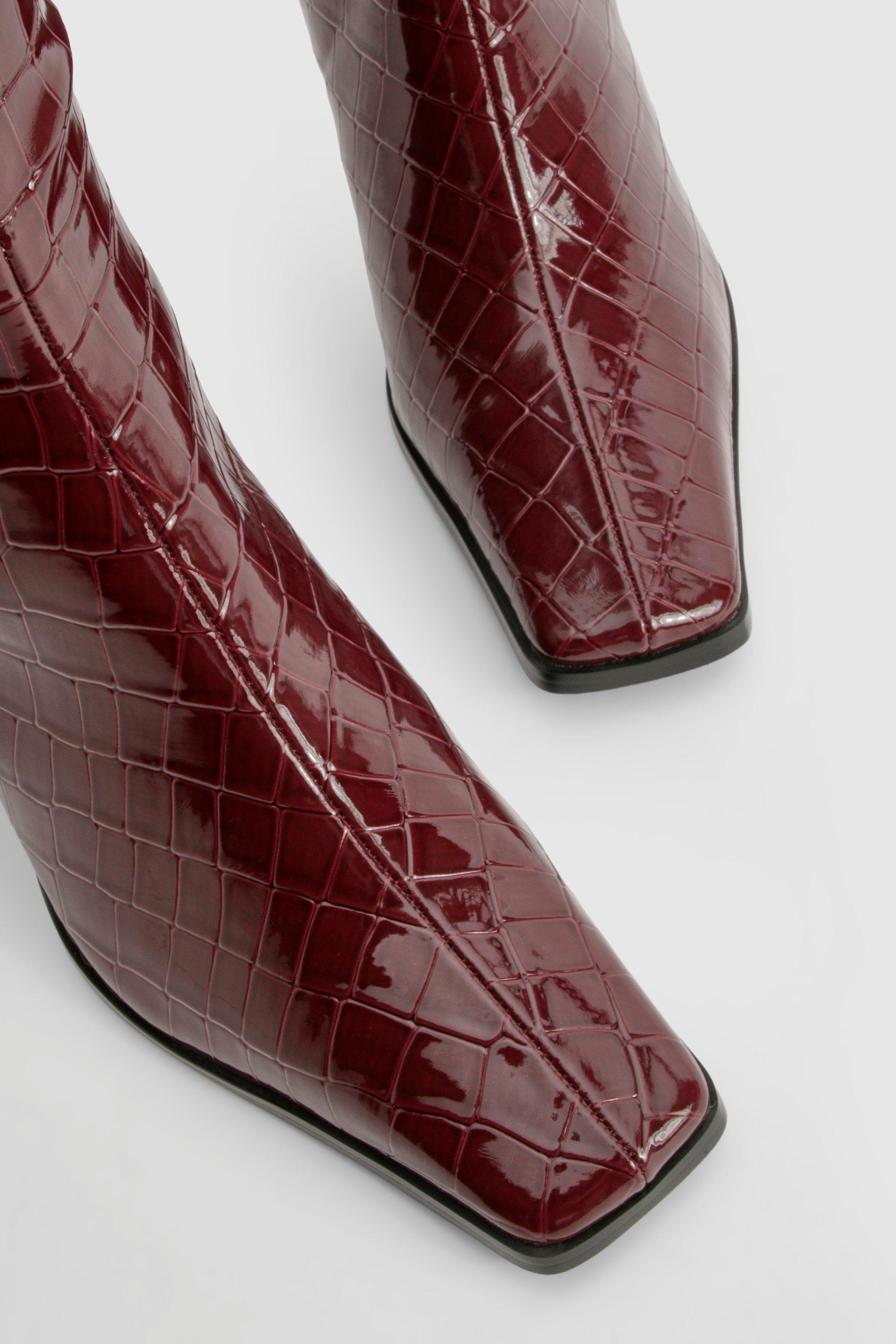 Boohoo red boots online