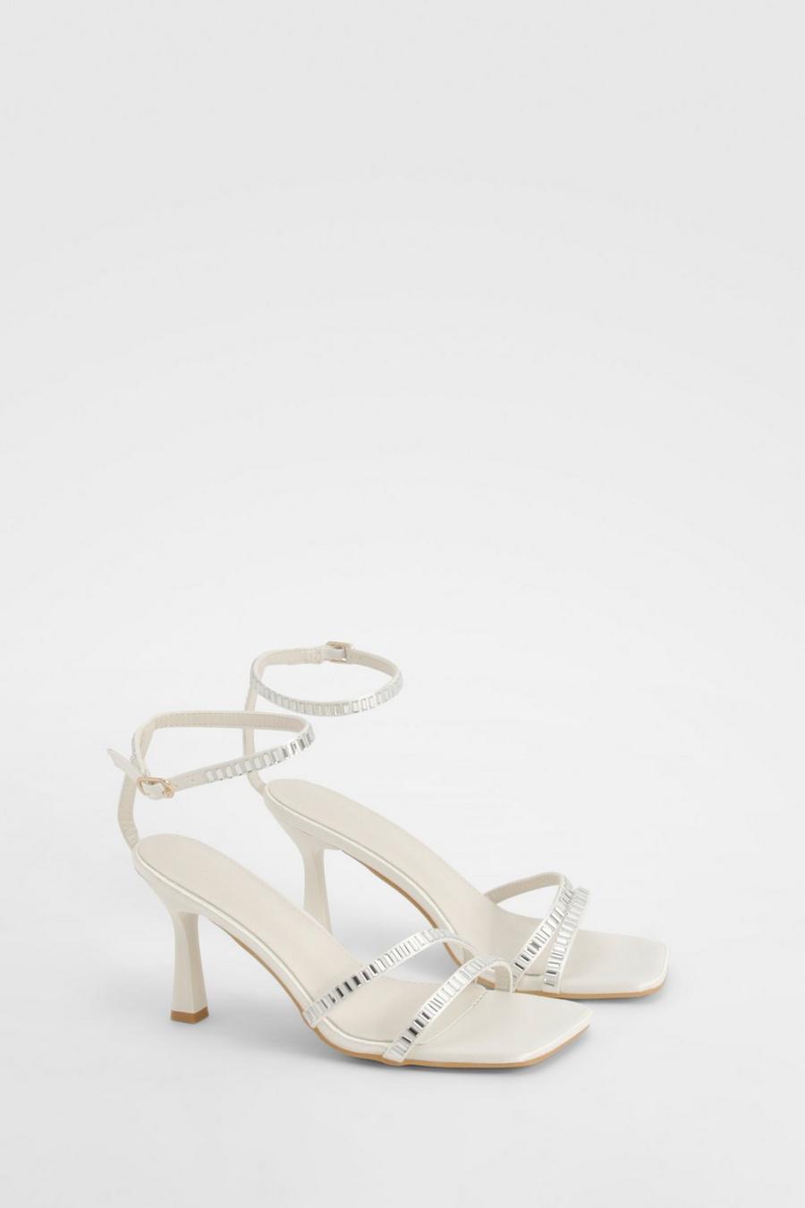 White Embellished Strappy Heel