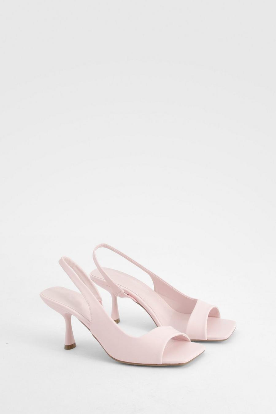 Pink Cut Out Slingback Heels