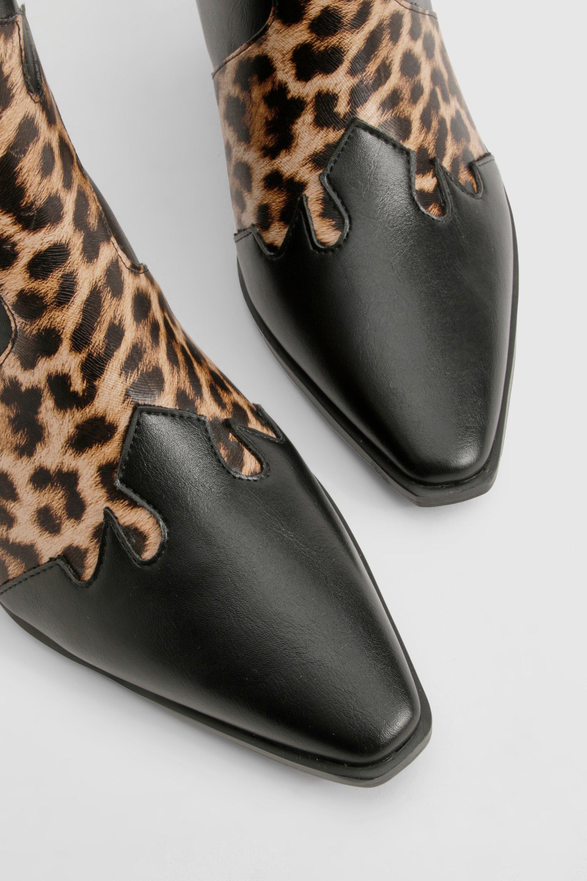 Leopard booties wide width online