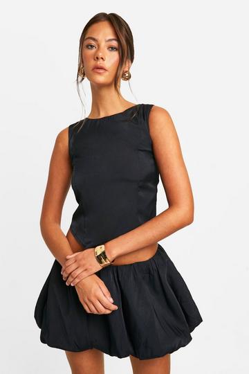 Hanky Hem Sleeveless Top black