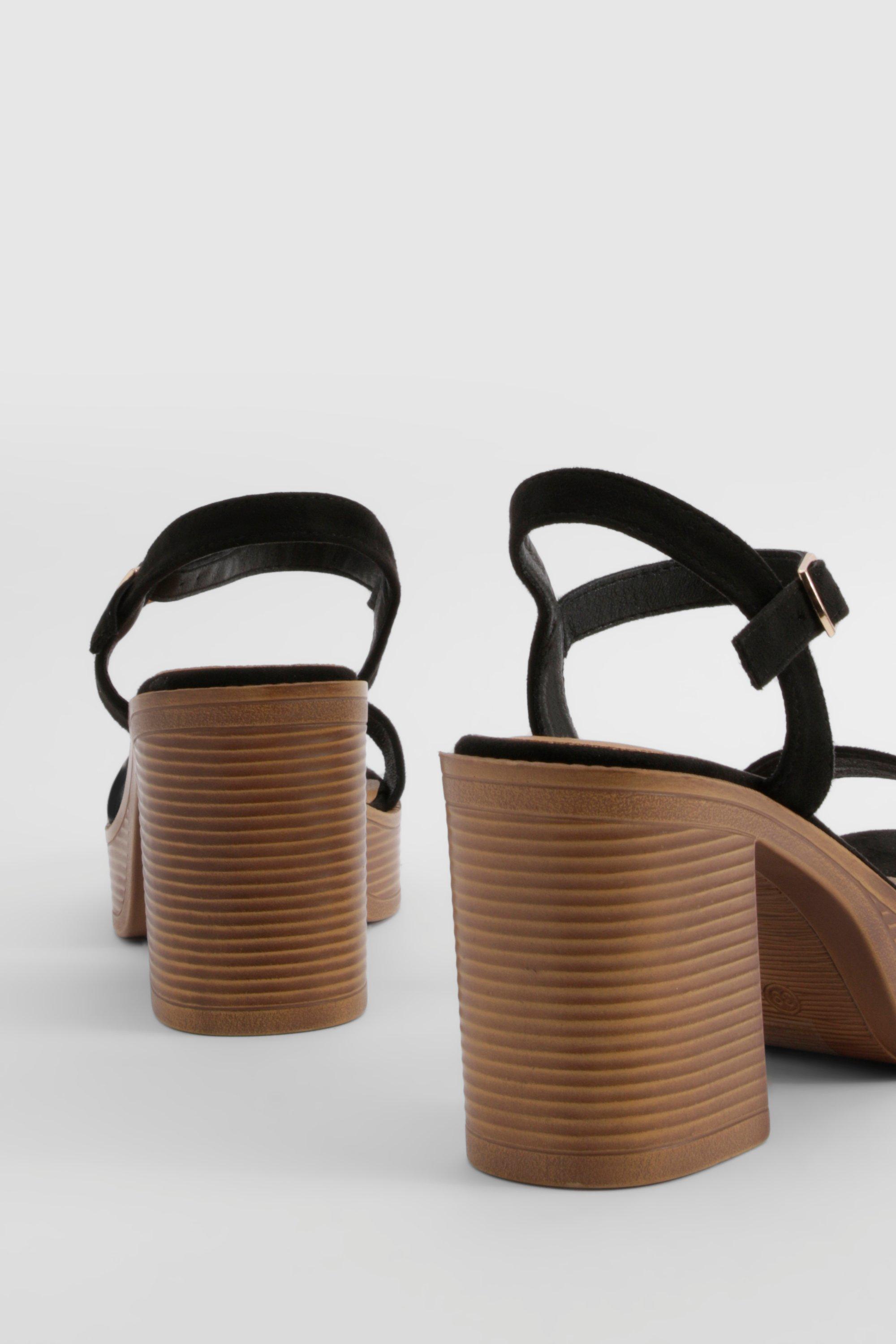 Stacked Block Heeled Sandals