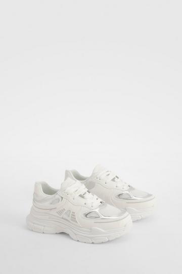 Chunky Sporty Paneled Sneakers white