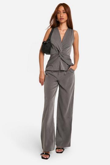 High Waisted Wide Leg Pants charcoal