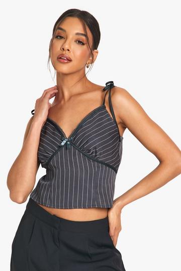 Pinstripe Cami charcoal