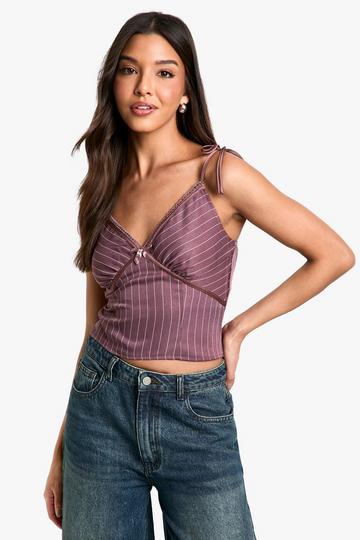 Pinstripe Cami mauve