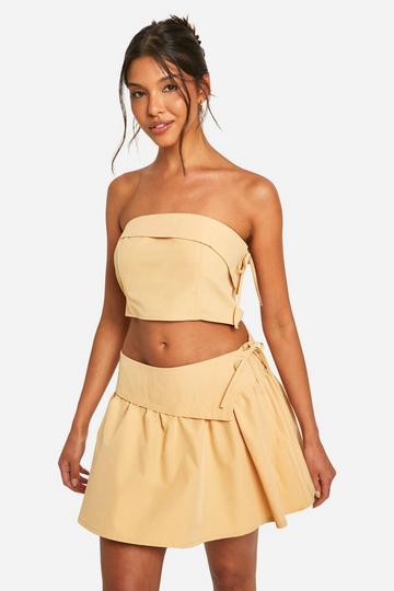 Foldover Waistband Detail Mini Skirt butter