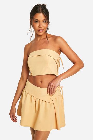 Bandeau Top Met Vouw Detail butter