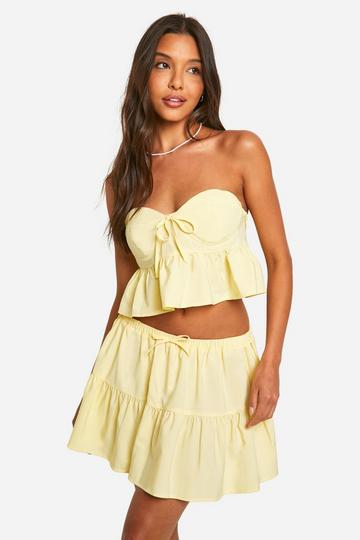 Tiered Mini Skirt lemon