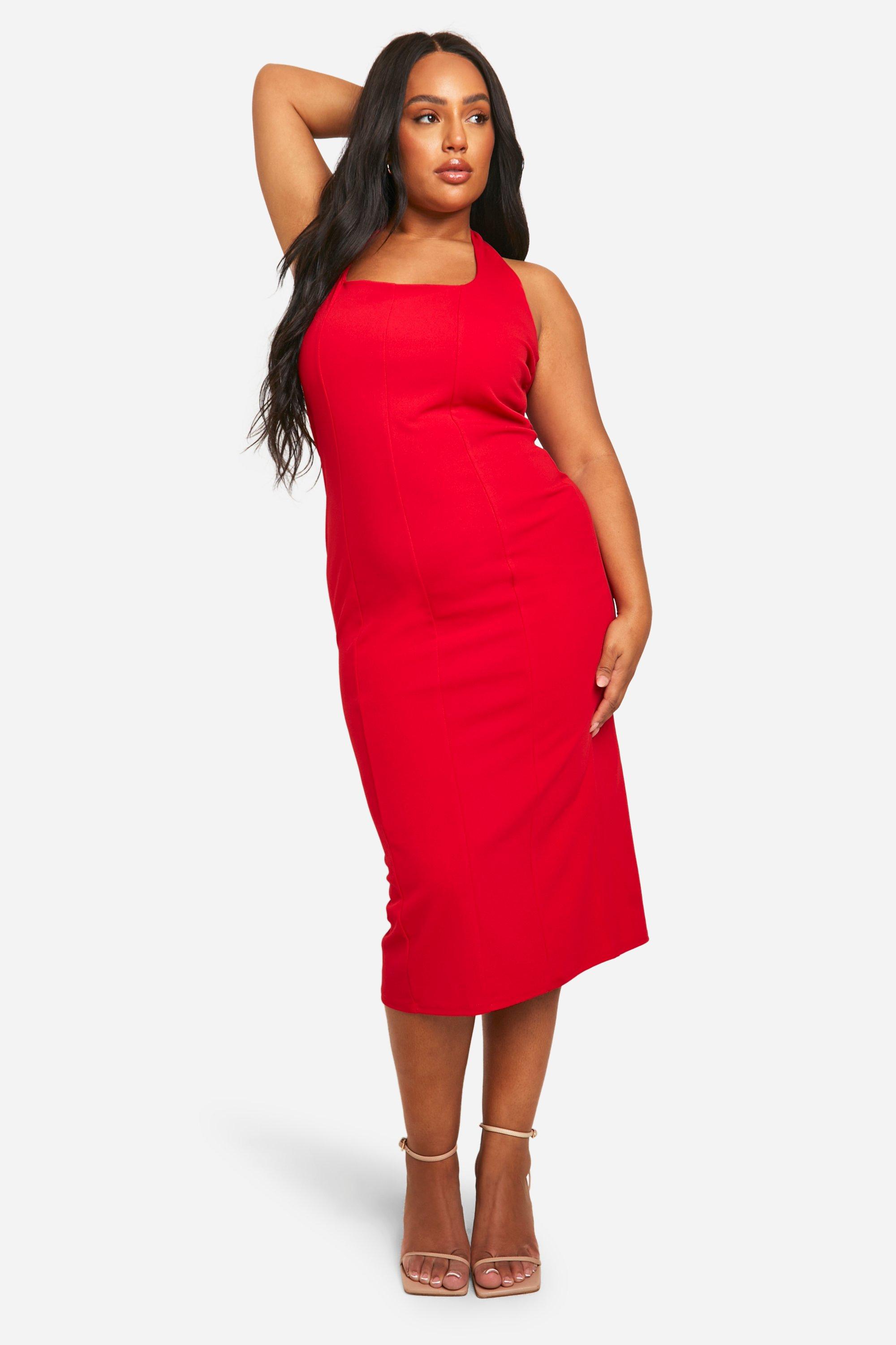 Plus Halter Midi Dress | boohoo USA