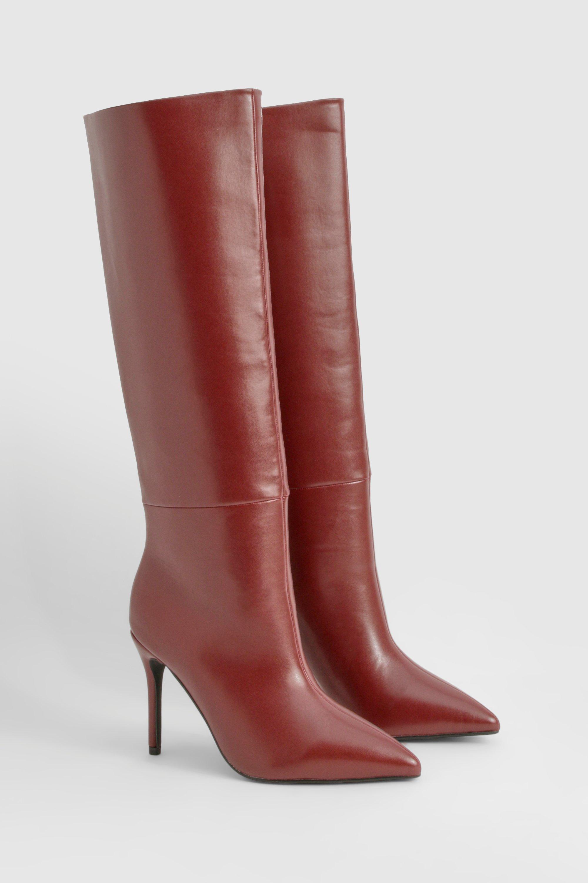 Boohoo red boots best sale