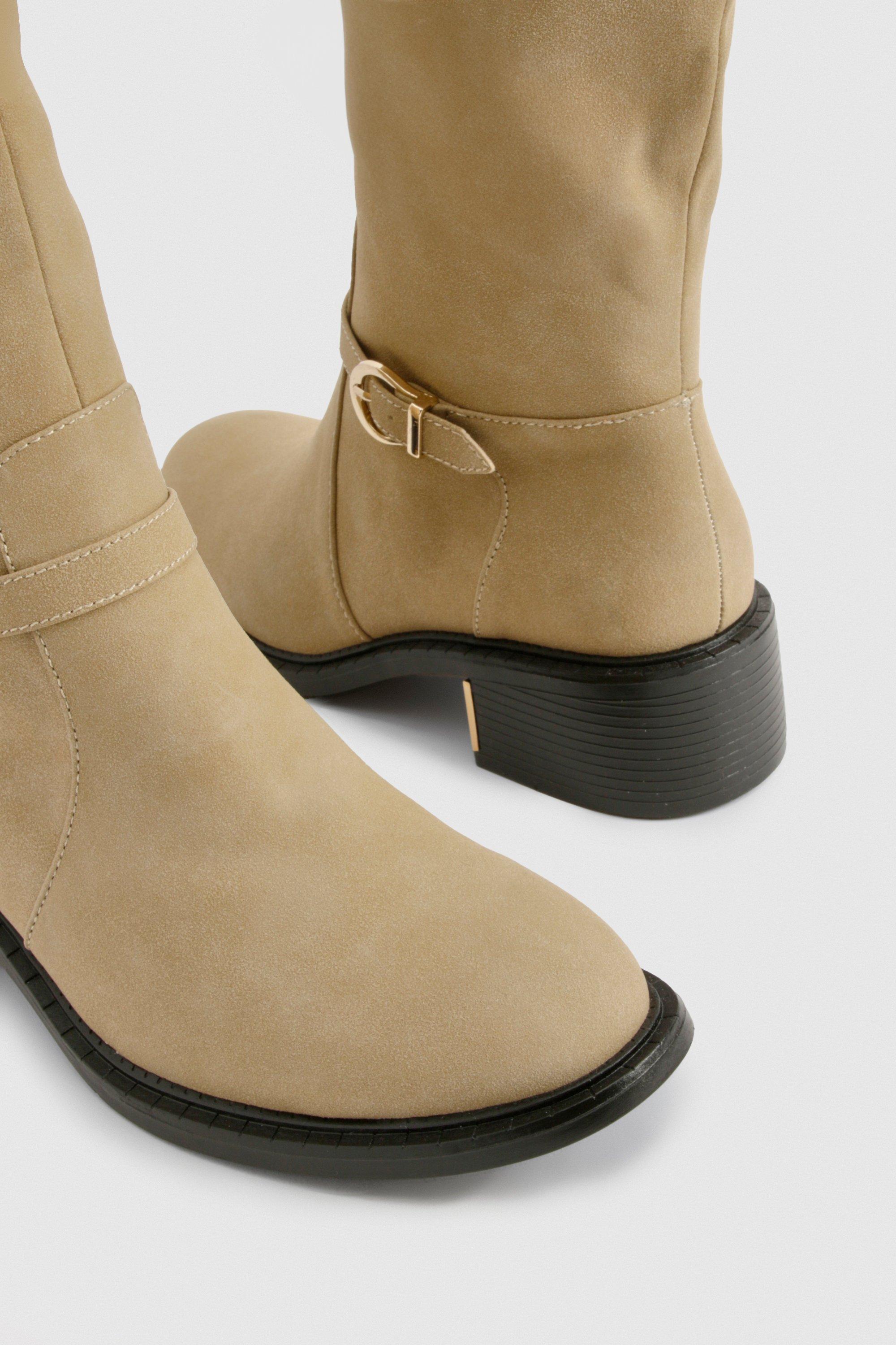 No heel riding boots best sale