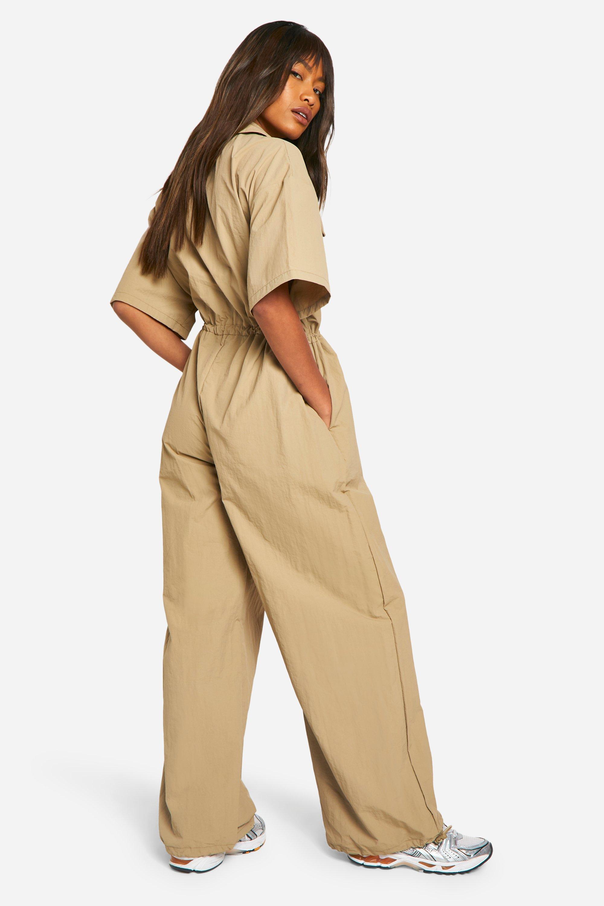 Khaki jumpsuit womens on sale