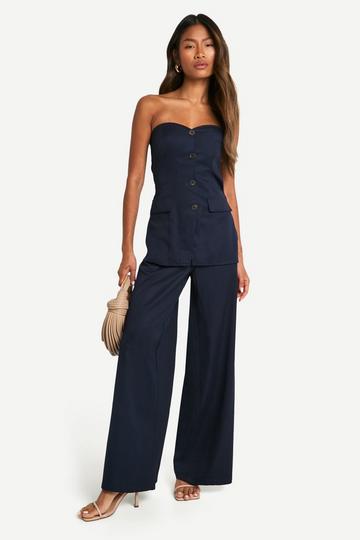 Bandeau Waistcoat Tailored Jumpsuit navy