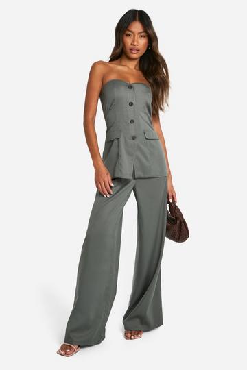 Bandeau Waistcoat Tailored Jumpsuit grey