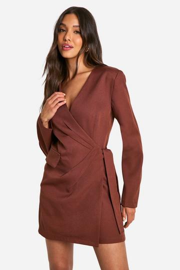 Getailleerde Wikkel Playsuit chocolate