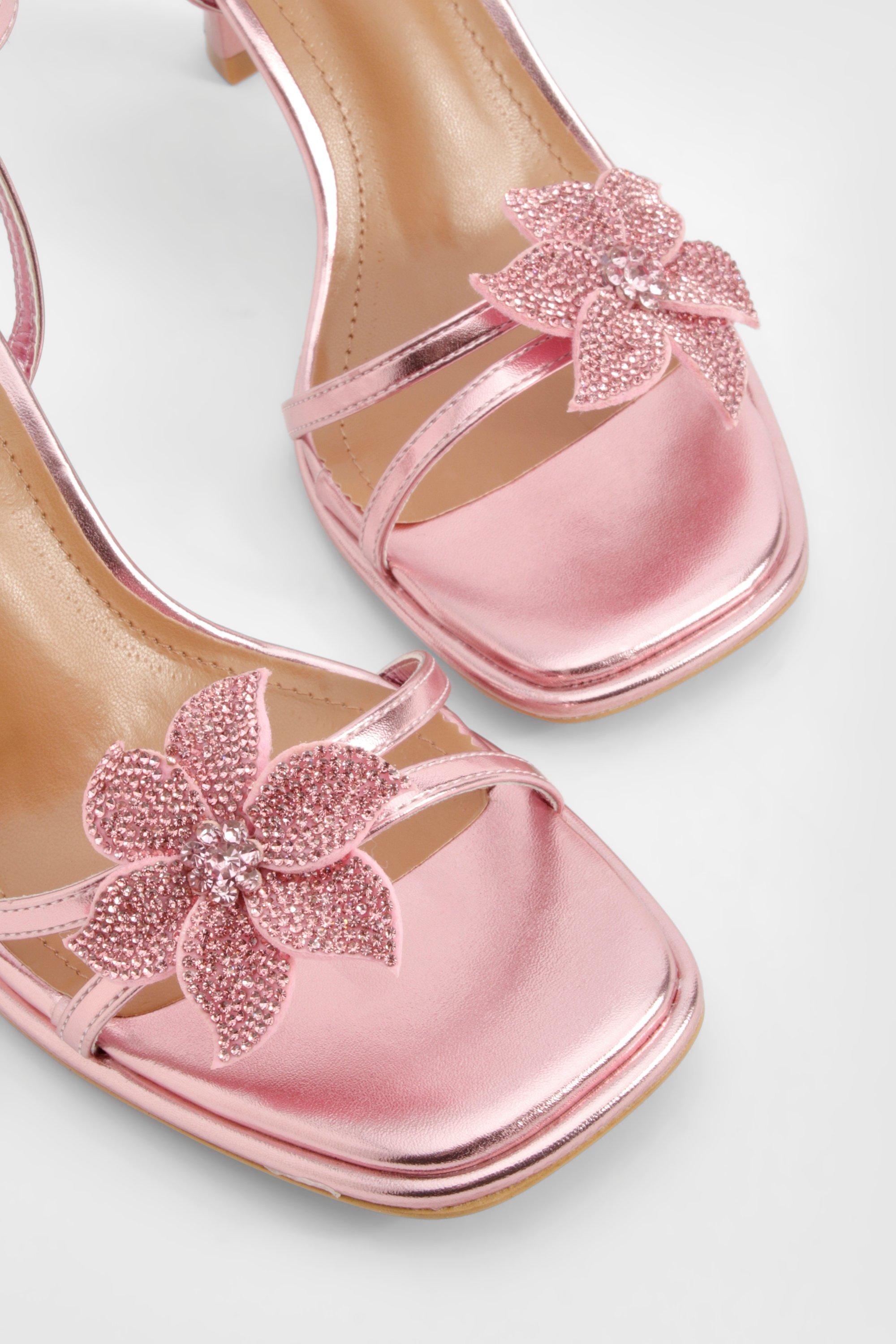 見事な創造力 Detail Flower Embellished Strappy USA boohoo | Heel トップス