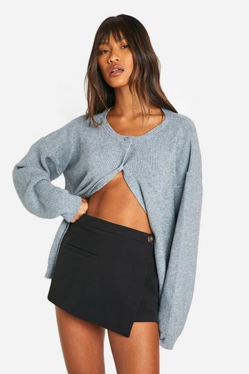 Tailored Clean Wrap Skort black