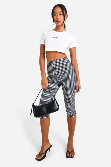 Bengaline Gingham Capri Pant black_white