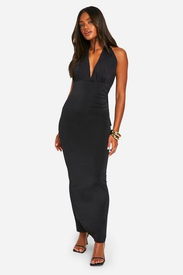 Strakke Maxi Jurk Met Laag Decolleté black