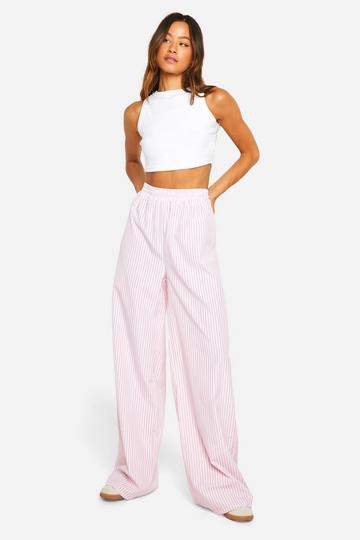 Tall Hose mit weitem Bein und pastellfarbenen Streifen pale pink