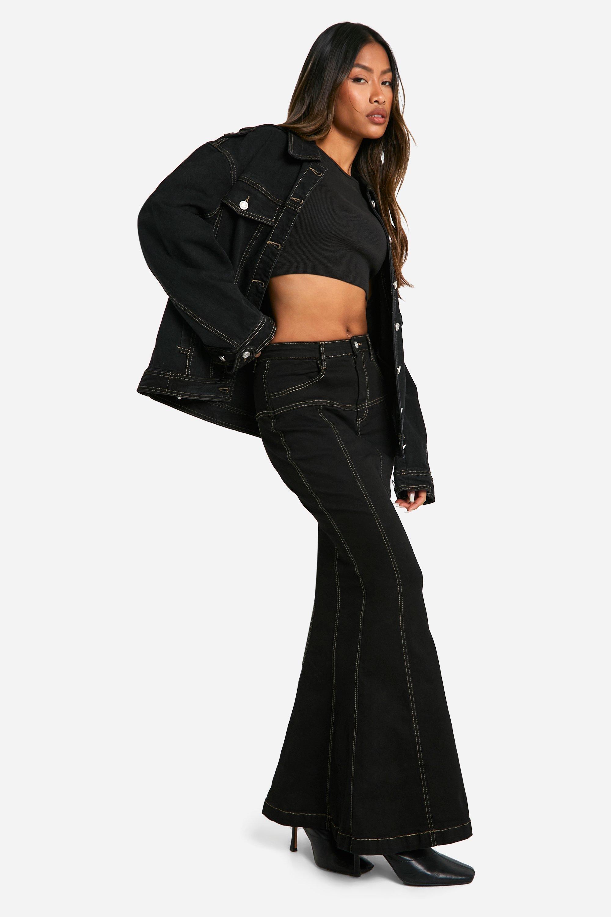 Contrast Stitch Fishtail Maxi Skirt boohoo