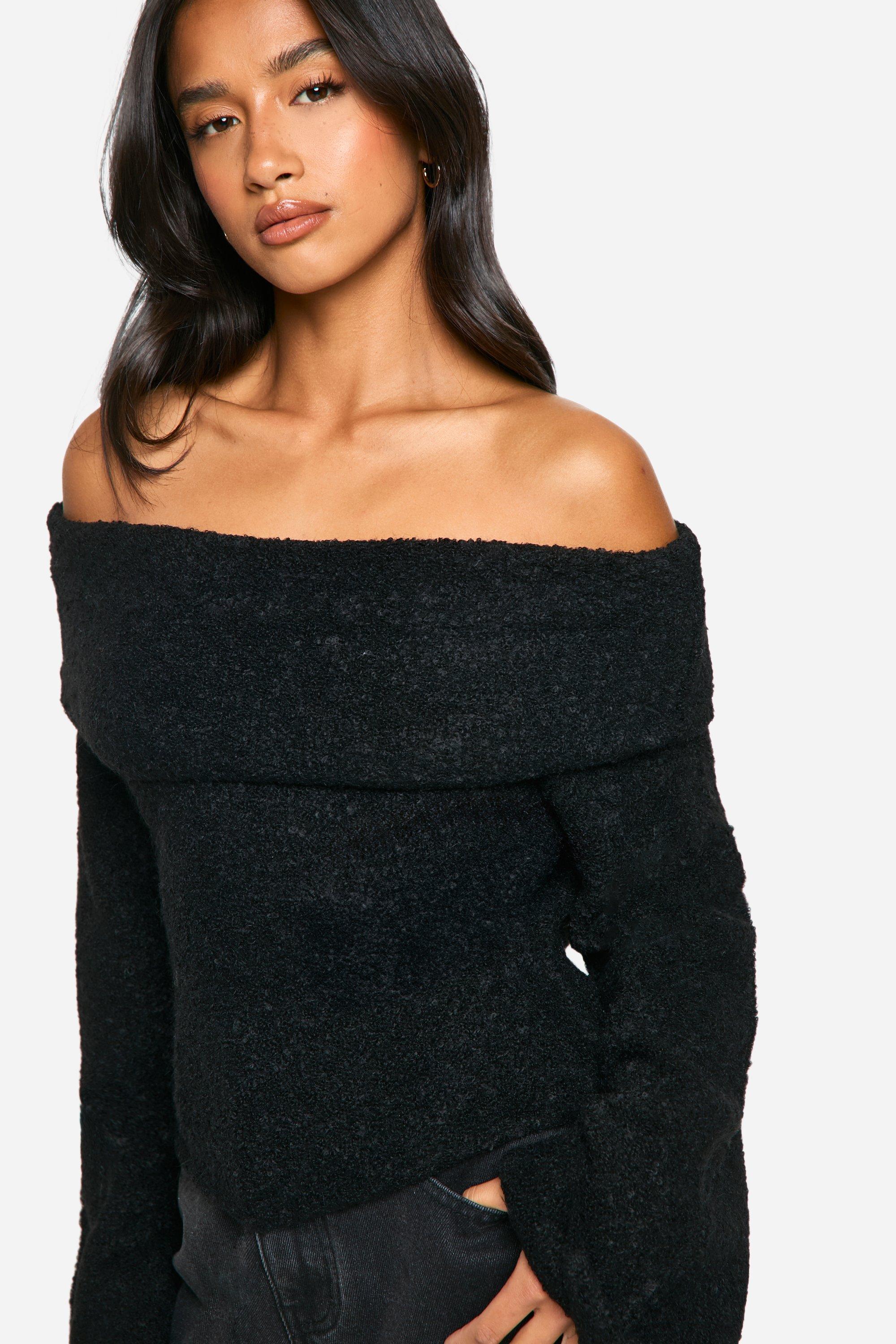Petite off the shoulder sweater best sale